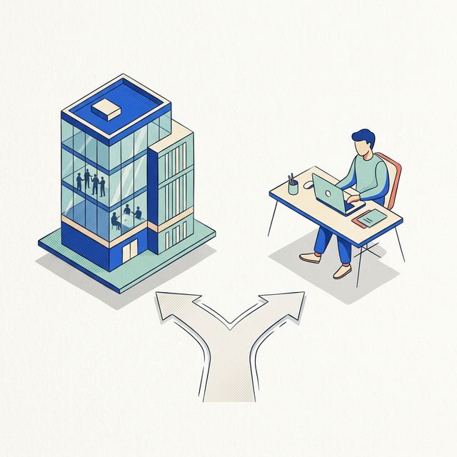 Choose between company and individual hiring paths